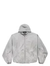 Balenciaga Oversized Cotton Logo Jacket In Gray