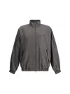 Balenciaga Zipped Jacket With Brown And Blue Checked Motif In Brown