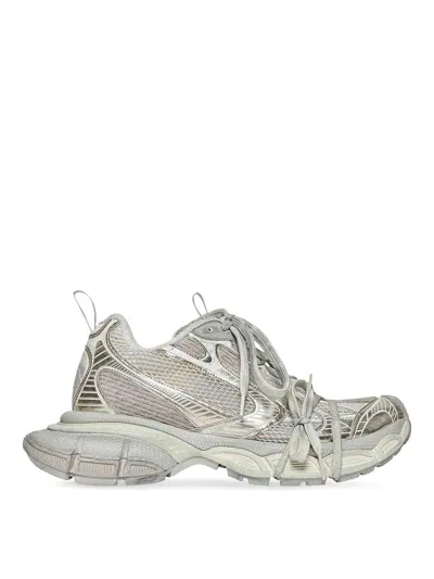 Balenciaga Eggshell Polyurethane Sneakers In Silver