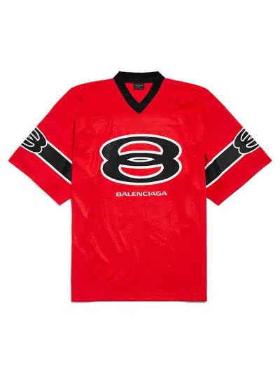 Balenciaga Red Polyester Oversize T-shirt In Blue