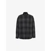 Balenciaga Oversize Plaid Wool Blend Flannel Button-down Shirt In Grey/black