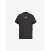Balenciaga High-neck T-shirt In Washed Black/white