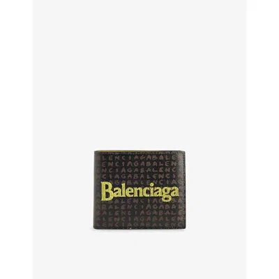 Balenciaga Mens  Select Cotton-canvas Wallet In Black / Addr Yellow