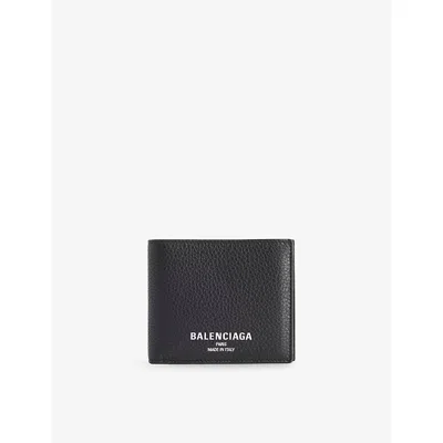 Balenciaga Mens Black Credit Square Folded Leather Wallet In Red