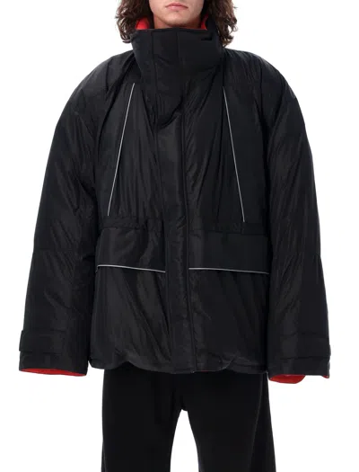 Balenciaga Mens Black Wrap Parka Jacket For Fw24 By