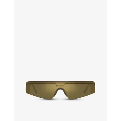 Balenciaga Mens Brown 6e000184 Bb0003s Rectangle-frame Acetate Sunglasses