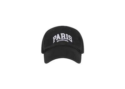 Pre-owned Balenciaga Mens Cities Paris Cap In Black