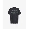 Balenciaga 3b Liquified Oversize T-shirt In Faded Wash Blck/anth