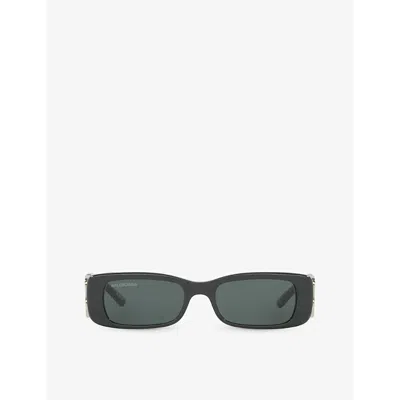 Balenciaga Mens Green 6e000253 Bb0096s Rectangle-shape Acetate Sunglasses
