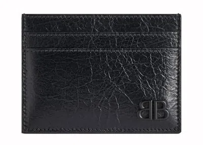 Pre-owned Balenciaga Mens Monaco Card Holder In Black