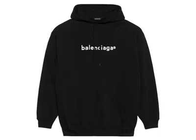 Pre-owned Balenciaga Mens New Copyright Medium Fit Hoodie In Black
