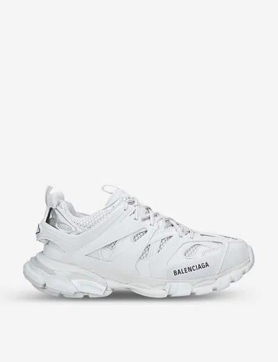 Balenciaga Mens Track Nylon And Mesh Trainers Whit In White