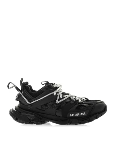 Balenciaga Low Track Sneakers In Black And White In Multi