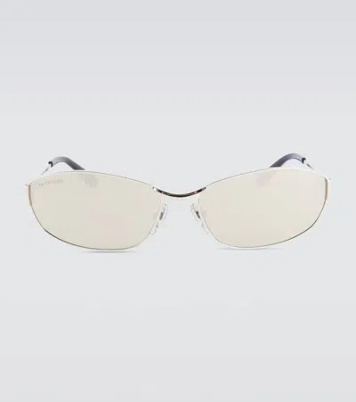 Balenciaga Mercury Oval Sunglasses In Silver