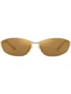 Balenciaga Gold Mercury Rectangular Metal Sunglasses In Gold