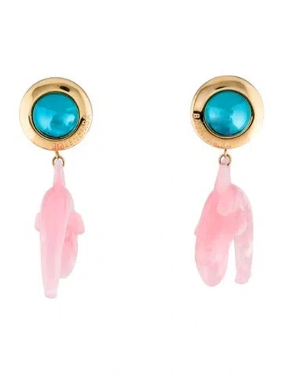 Pre-owned Balenciaga Mermaid Dolphin Drop Earrings In Multi