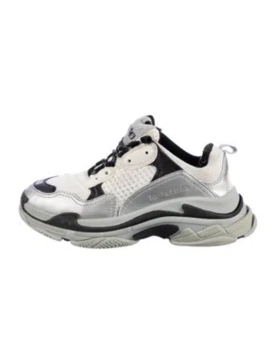 Pre-owned Balenciaga Babies' Mesh And Leather Low-top Sneakers In Multi