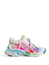 BALENCIAGA SNEAKERS RUNNER EFFETTO CONSUMATO IN MESH E NYLON MULTICOLORE