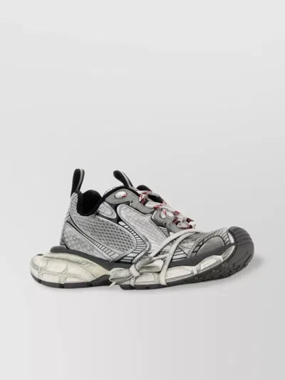 Balenciaga Mesh And Rubber Sneakers With Contrast Stitching In Multi