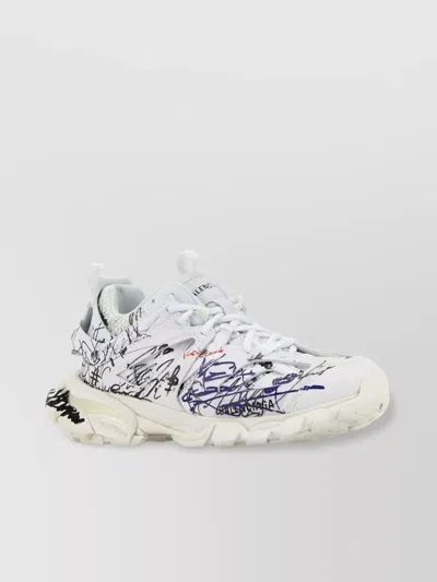 Balenciaga Mesh And Rubber Track Sneakers With Chunky Sole In Multi