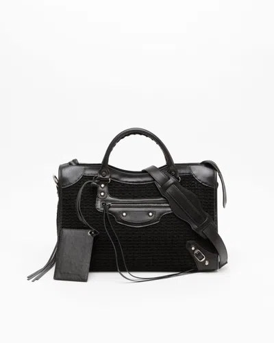 Balenciaga Mesh Classic City Motocross Bag In Black