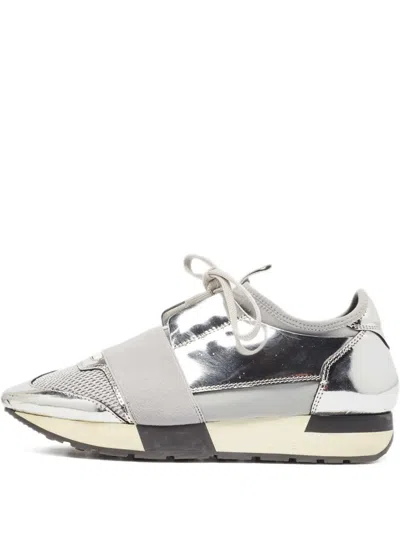 Pre-owned Balenciaga Mesh Leather Sneakers