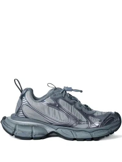 Balenciaga Mesh Panel Sculpted Sole Trainers In Gray