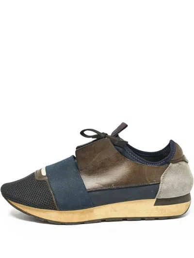 Pre-owned Balenciaga Mesh-panelled Lace-up Sneakers