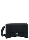 BALENCIAGA 'MESSENGER DOWNTOWN' BLACK CROSS-BODY BAG WITH B LOGO IN SEMI MATTE LEATHER MAN