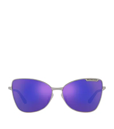 Balenciaga Metal 6e000293 Sunglasses In Silver