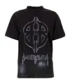 Balenciaga Metal Bb Oversized Cotton Jersey T-shirt In Black