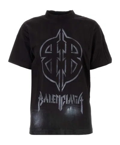 BALENCIAGA BALENCIAGA BB LOGO PRINTED CREWNECK T-SHIRT