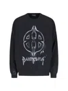 Balenciaga Men Logo Sweater In Black
