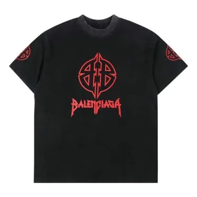Balenciaga Metal Bb Stencil T-shirt 'black Red'