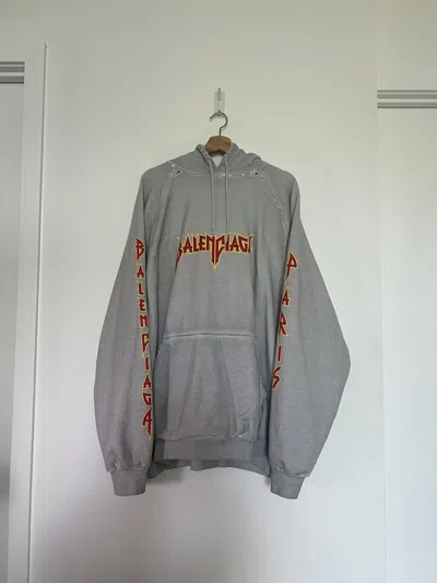 Pre-owned Balenciaga Metal Hoodie Oversized In White