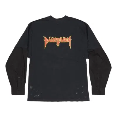 Balenciaga Metal Layered T-shirt 'black Faded'