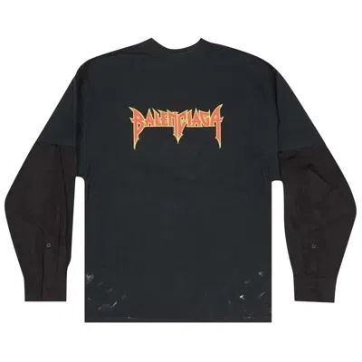 Pre-owned Balenciaga Metal Logo Layered Long-sleeve T-shirt 'black' | Men's Size 2