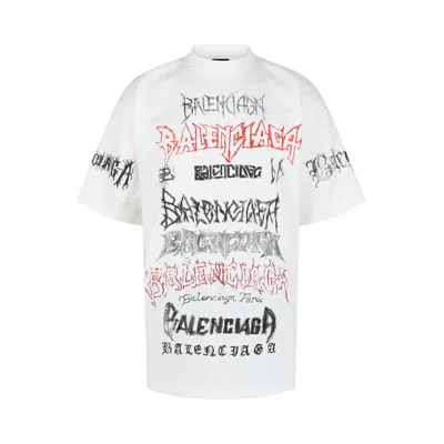Pre-owned Balenciaga Metal Logo Oversized T-shirt 'white' | Men's Size Xs
