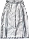 Balenciaga Metallic-effect Lamb Skin Skirt In 8106 -silver
