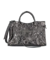 Balenciaga Metallic Embossed Top Handle Bag In Black