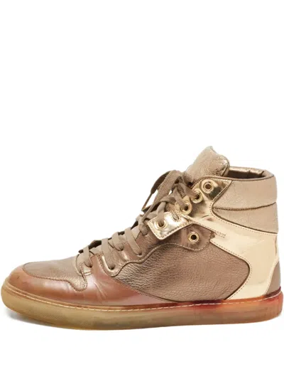 Pre-owned Balenciaga Metallic Leather High-top Sneakers