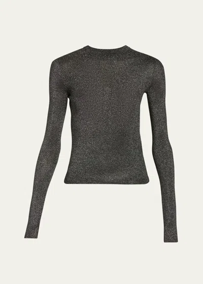 Balenciaga Metallic Open-back Top In Noir