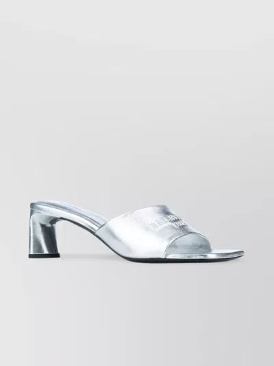 Balenciaga Metallic Open Toe Sandals In White