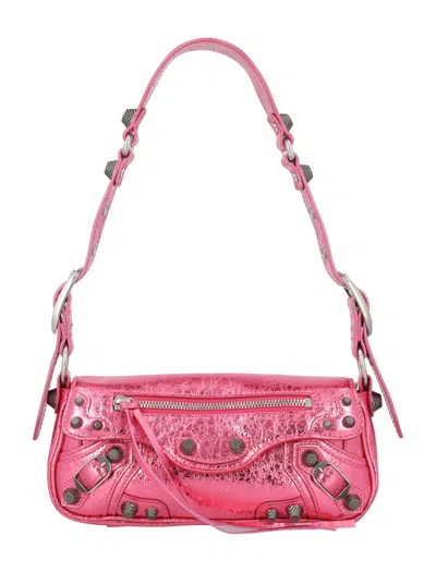 Balenciaga Le Cagole Xs Metallic Pink Shoulder Bag In Metallic_pink