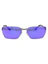Balenciaga Metallic Silver-violet Sunglasses In Purple