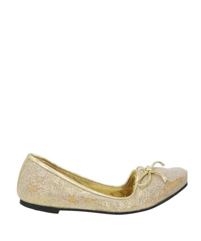Balenciaga Metallic Woven Sequin Ballet Flats In Gold