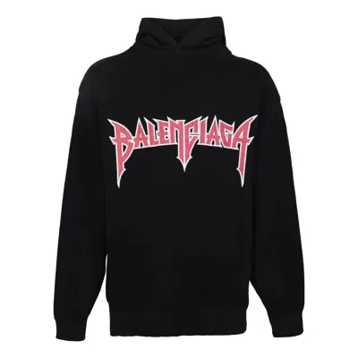 Balenciaga Metallica Hoodie Medium Fit 'black Orange'