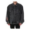 Balenciaga Metallica Oversized Denim Jacket 'washed Black Orange'