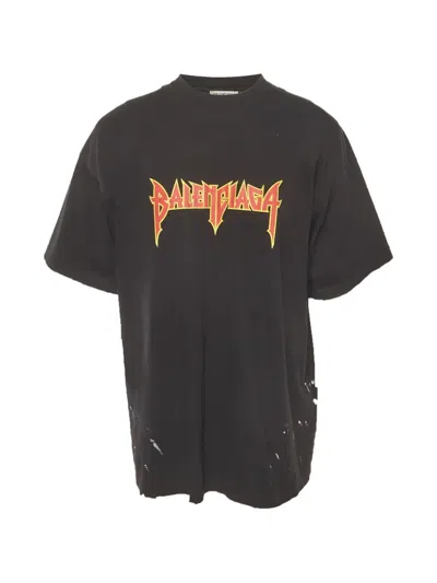 Pre-owned Balenciaga Metal-logo T-shirt In Black