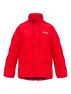Balenciaga Micro-faille Puffer Coat In Red
